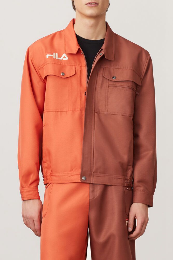 Fila Jacket Mens Orange Kalyke - Ireland 08271-KSLE